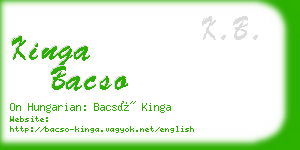 kinga bacso business card